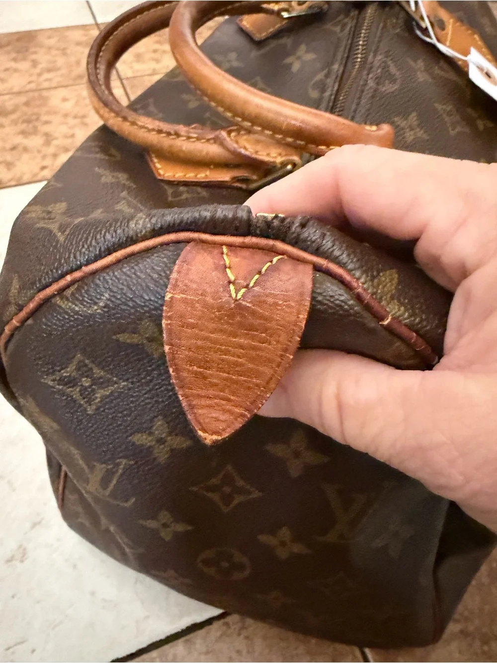 Louis Vuitton Brown Monogram Canvas Duffel Bag with Tan Trim